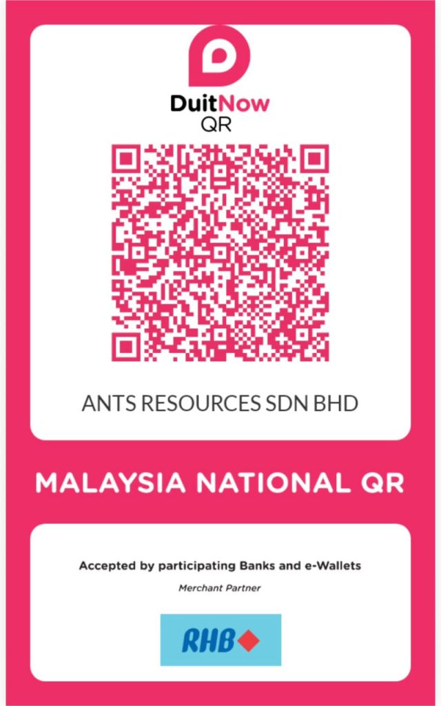 Ants Resources bank transfer QR code
